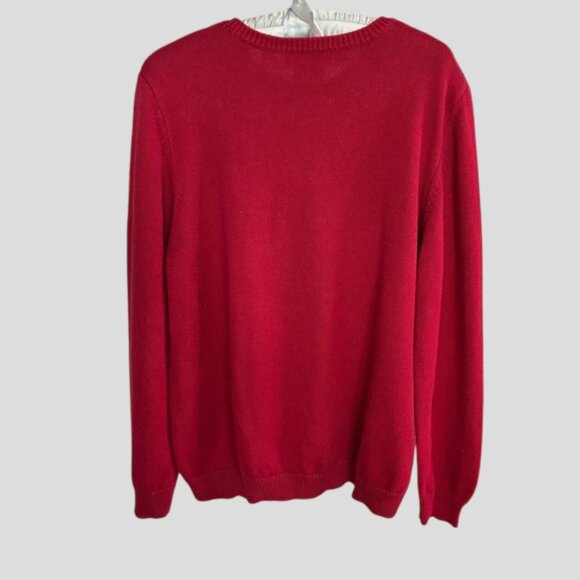 Alfred Dunner Holiday Christmas Knit Sweater, w/Winter House, Wreath, Snowflakes - Picture 4 of 10